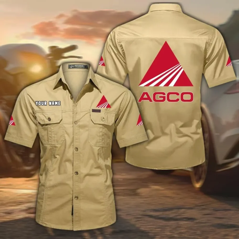 TerraDrive Tractors Exclusive Logo Short Sleeved Shirt, Gift For TerraDrive Tractors Enthusiasts CAR444 - Khaki