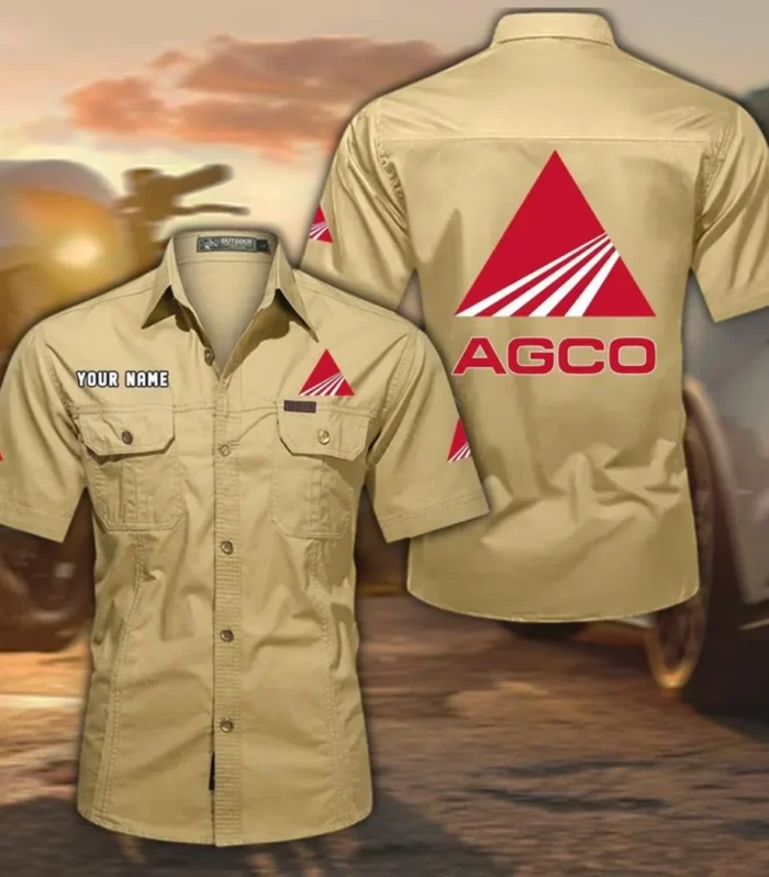 TerraDrive Tractors Exclusive Logo Short Sleeved Shirt, Gift For TerraDrive Tractors Enthusiasts CAR444 - Khaki