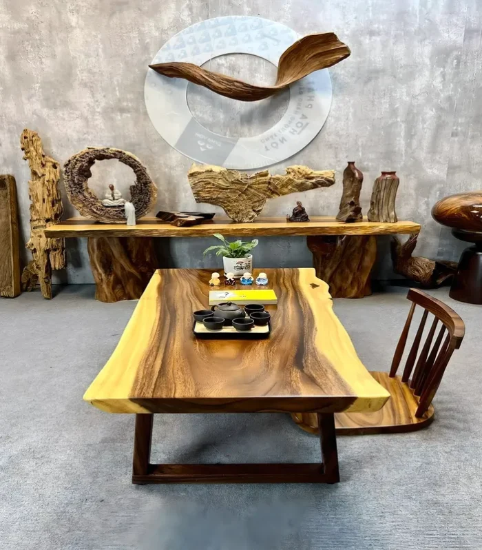 Tea Table Solid Wood Modern Family Living Room Design